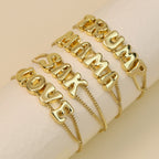 ACOOE 18K Brass Smooth DIY Name Bracelet 01 - ACOOE