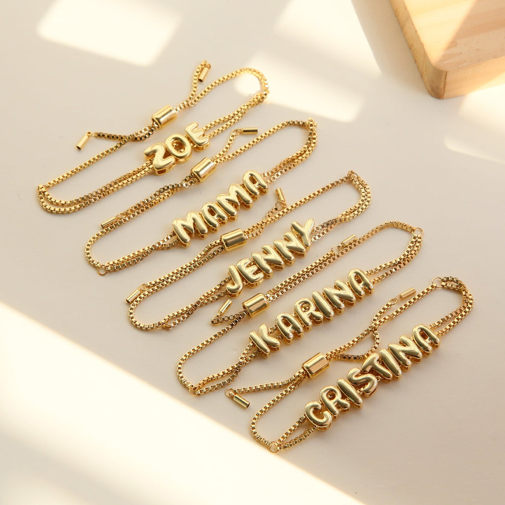 ACOOE 18K Brass Smooth DIY Name Bracelet 03 - ACOOE