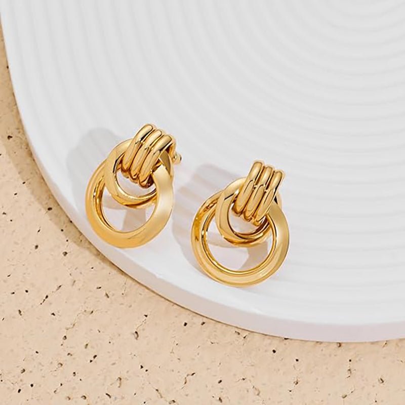 ACOOE 18K Gold Geometric Drop Earrings 01 - ACOOE