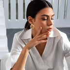 ACOOE 18K Gold Geometric Drop Earrings 01 - ACOOE