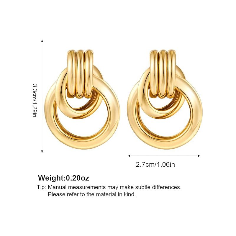 ACOOE 18K Gold Geometric Drop Earrings 01 - ACOOE