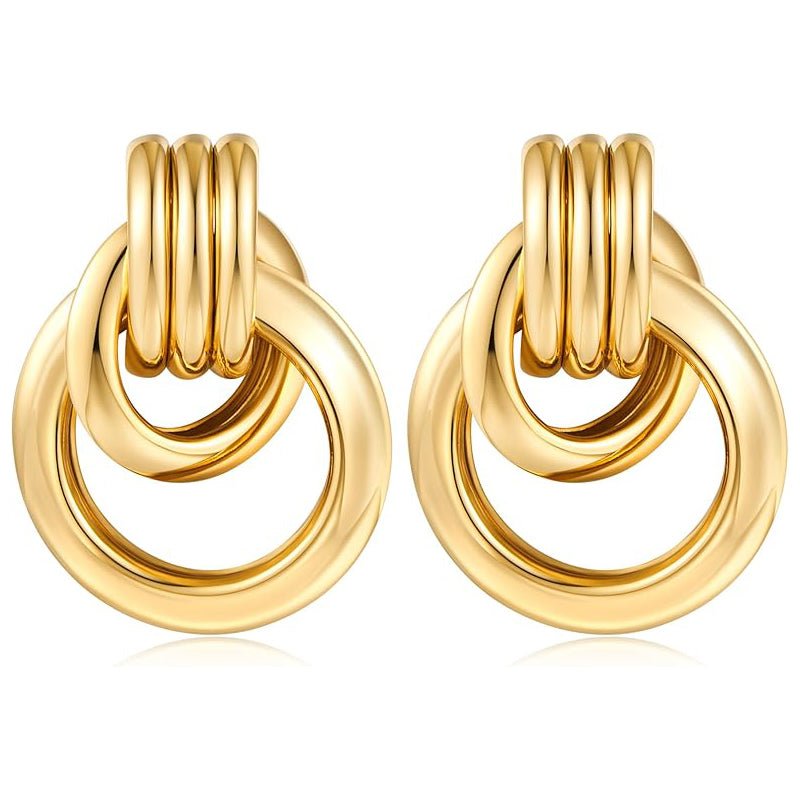 ACOOE 18K Gold Geometric Drop Earrings 01 - ACOOE