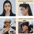 ACOOE 18K Gold Geometric Drop Earrings 02 - ACOOE