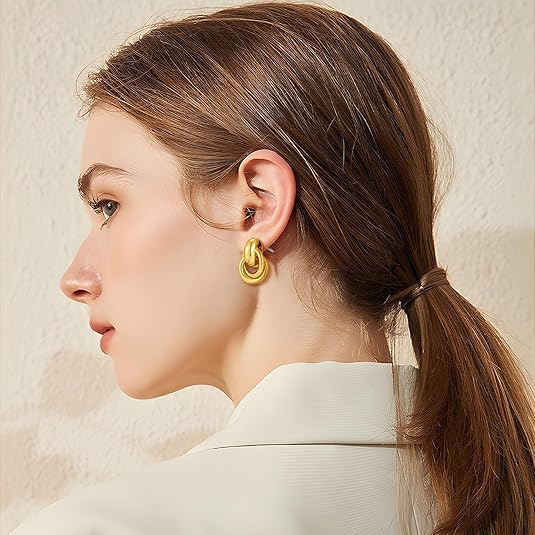 ACOOE 18K Gold Geometric Drop Earrings 02 - ACOOE