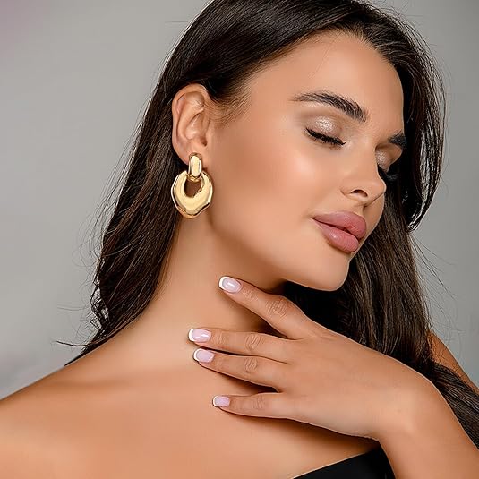 ACOOE 18K Gold Geometric Drop Earrings 03 - ACOOE