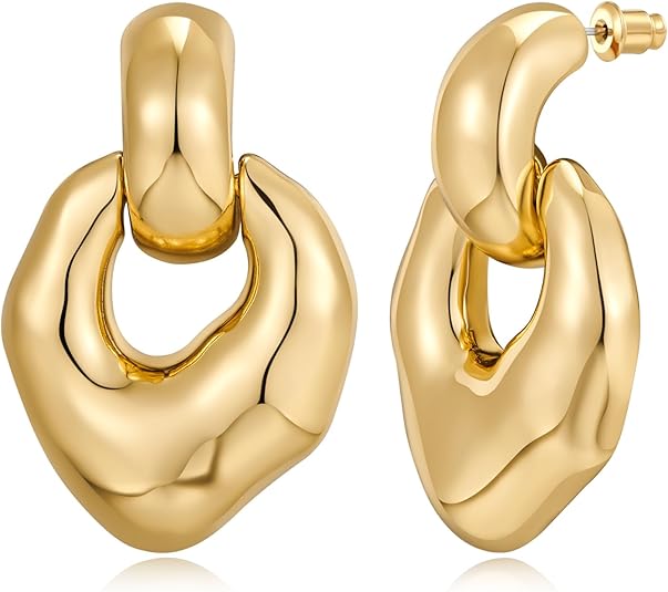 ACOOE 18K Gold Geometric Drop Earrings 03 - ACOOE