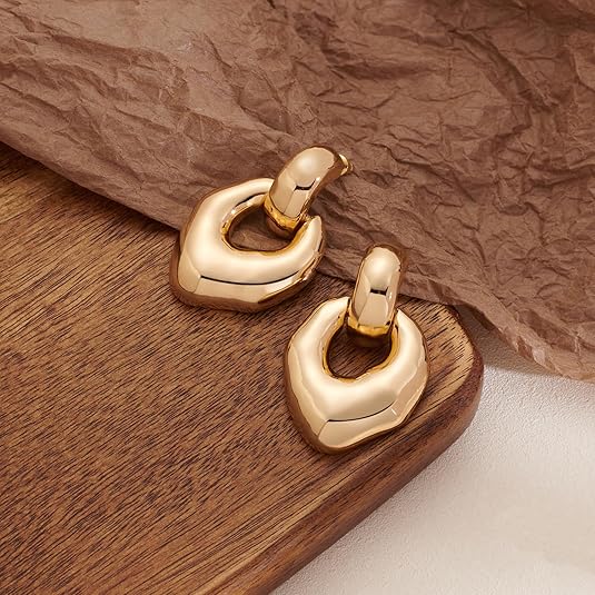 ACOOE 18K Gold Geometric Drop Earrings 03 - ACOOE