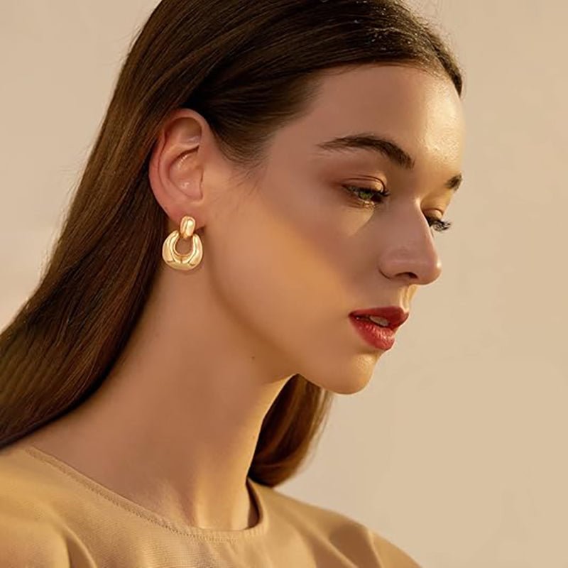 ACOOE 18K Gold Geometric Drop Earrings 04 - ACOOE