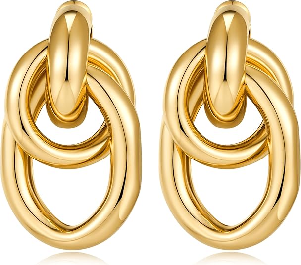 ACOOE 18K Gold Geometric Drop Earrings 06 - ACOOE