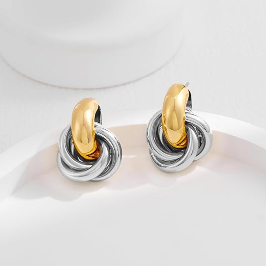 ACOOE 18K Gold Geometric Drop Earrings 07 - ACOOE