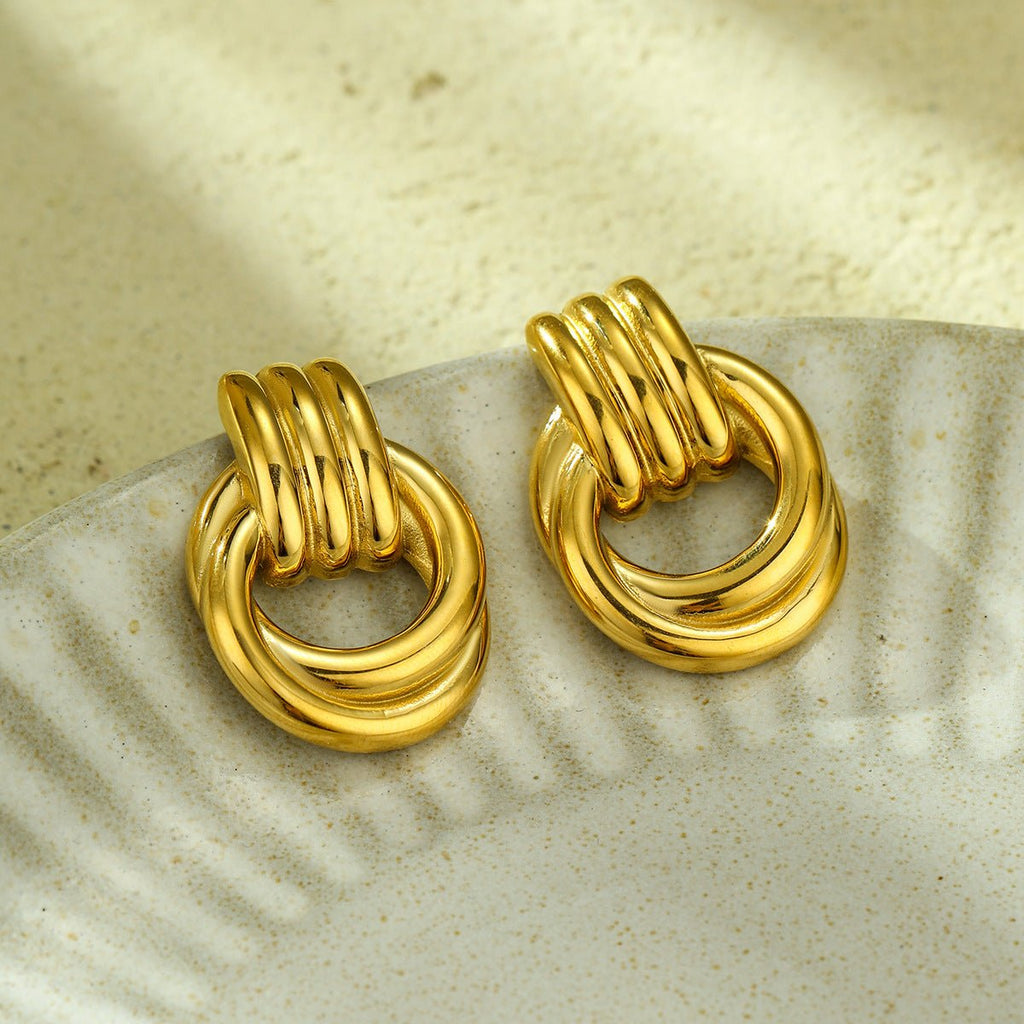 ACOOE 18K Gold Geometric Drop Earrings for Women 05 - ACOOE