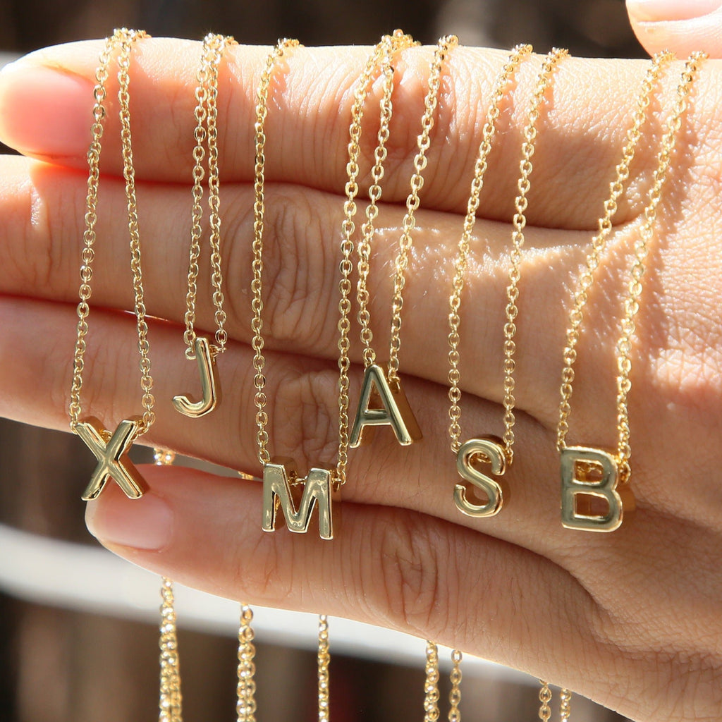 ACOOE 18K Gold Plated DIY 26 Letter Heart Pendant Necklace 03 - ACOOE