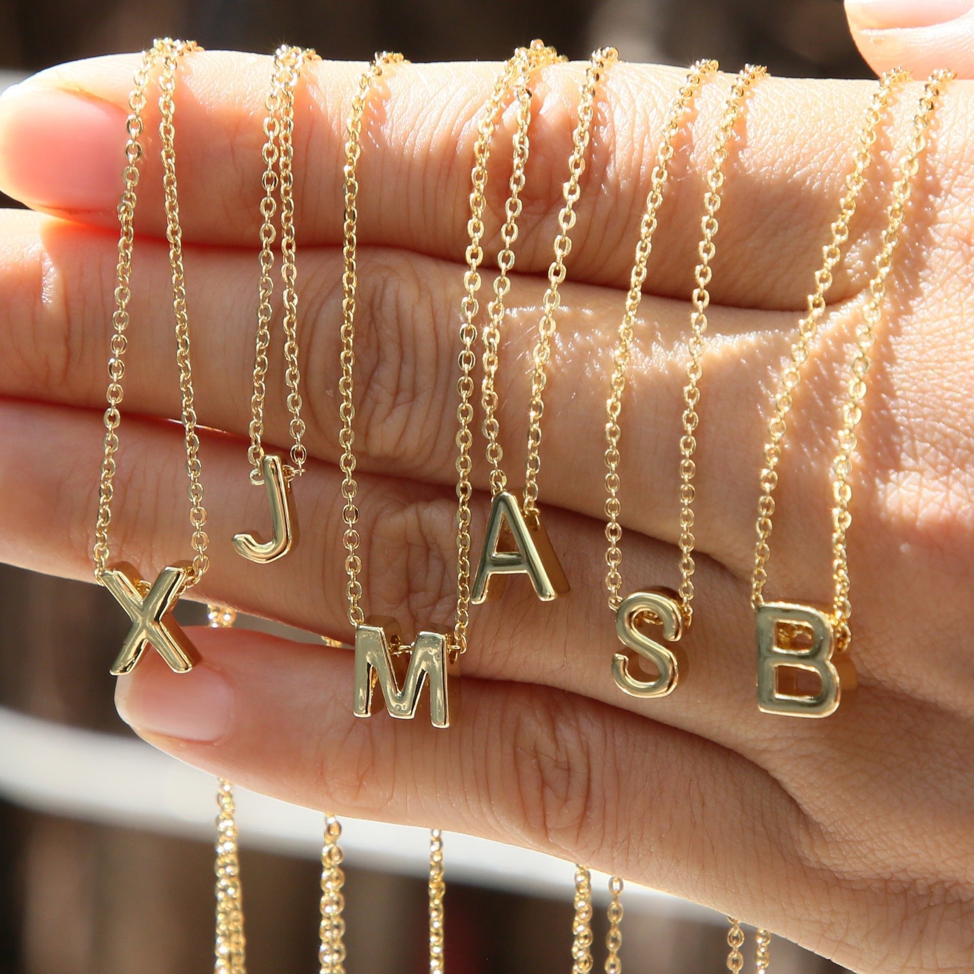 ACOOE 18K Gold Plated DIY 26 Letter Heart Pendant Necklace 03 - ACOOE