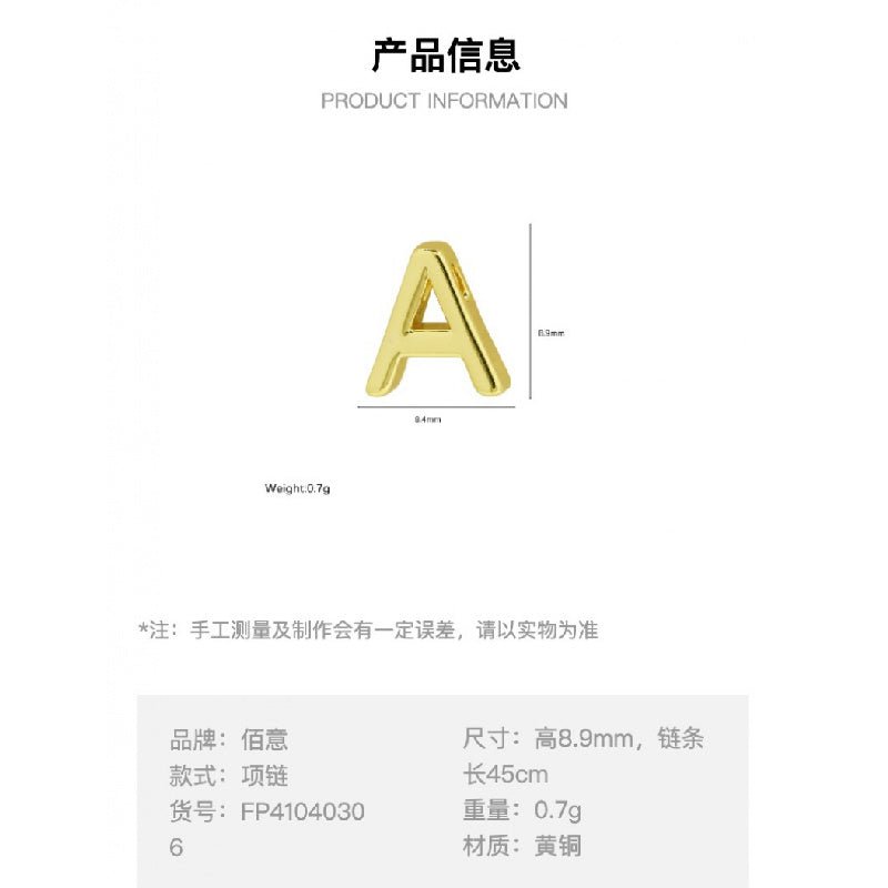 ACOOE 18K Gold Plated DIY 26 Letter Heart Pendant Necklace 03 - ACOOE