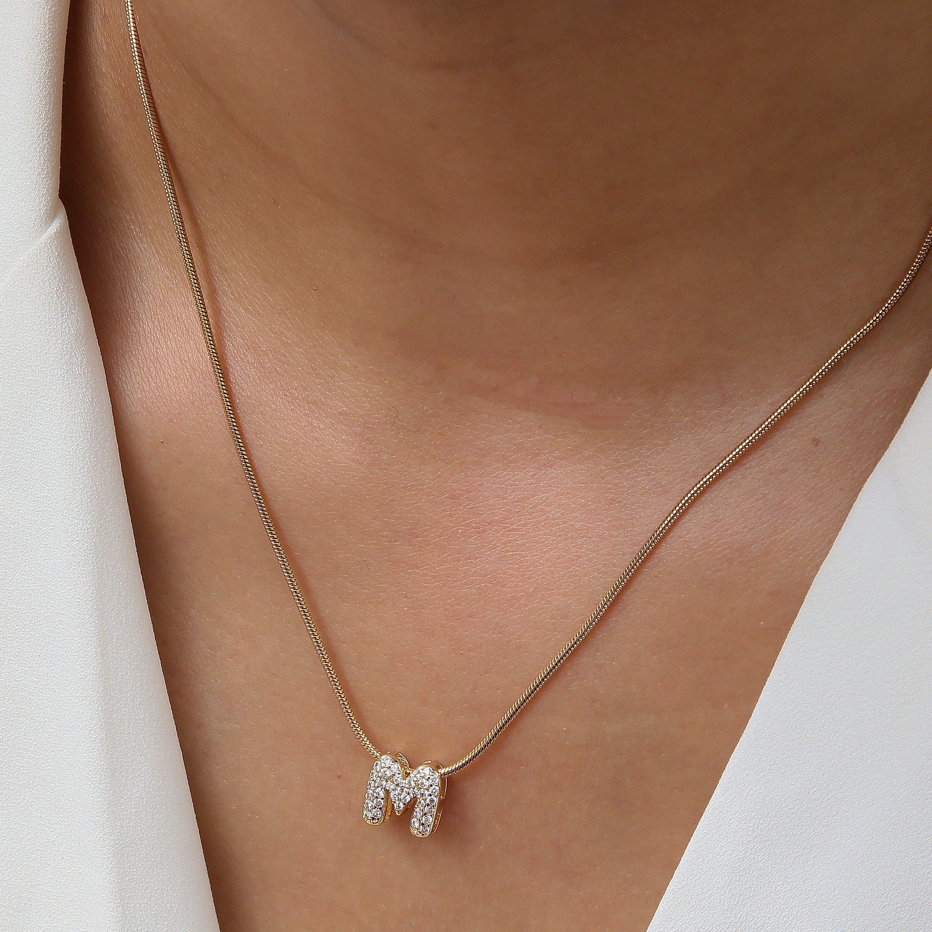 ACOOE 18K Gold Plated DIY 26 Letter Heart Pendant Necklace 04 - ACOOE