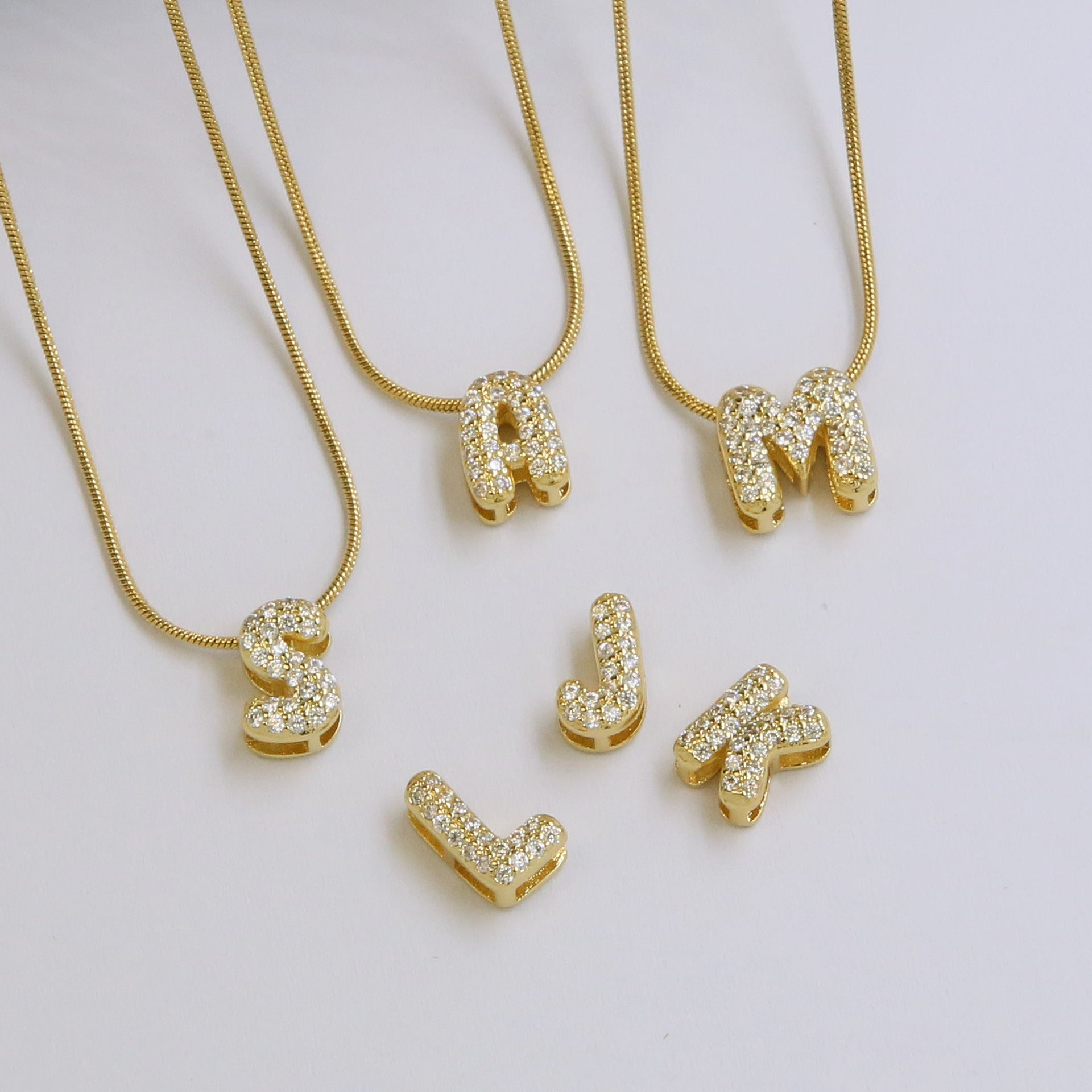 ACOOE 18K Gold Plated DIY 26 Letter Heart Pendant Necklace 04 - ACOOE