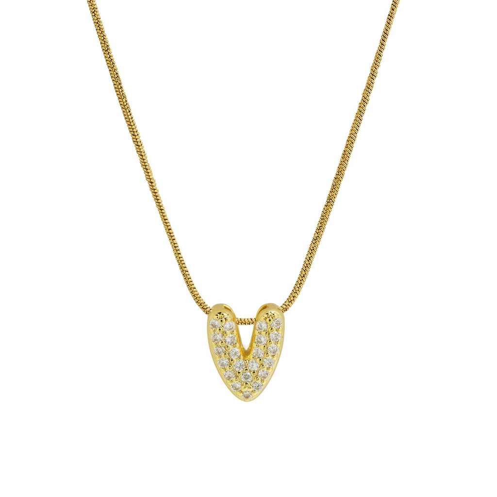ACOOE 18K Gold Plated DIY 26 Letter Heart Pendant Necklace 04 - ACOOE