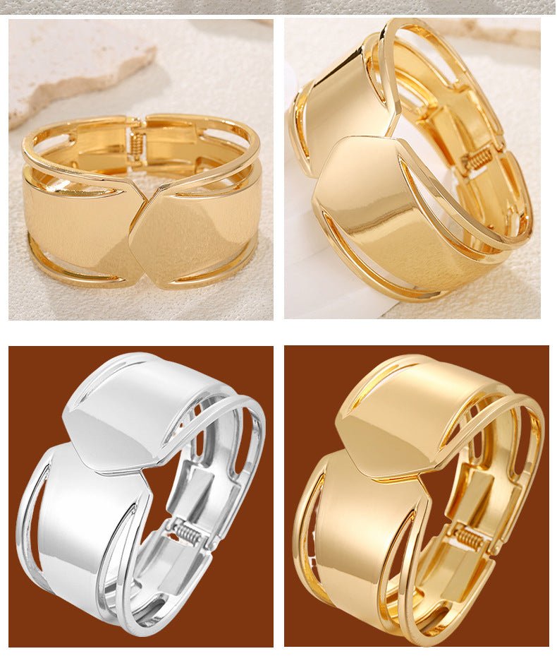 ACOOE 18K Large Glossy Gold Bracelet 06 - ACOOE