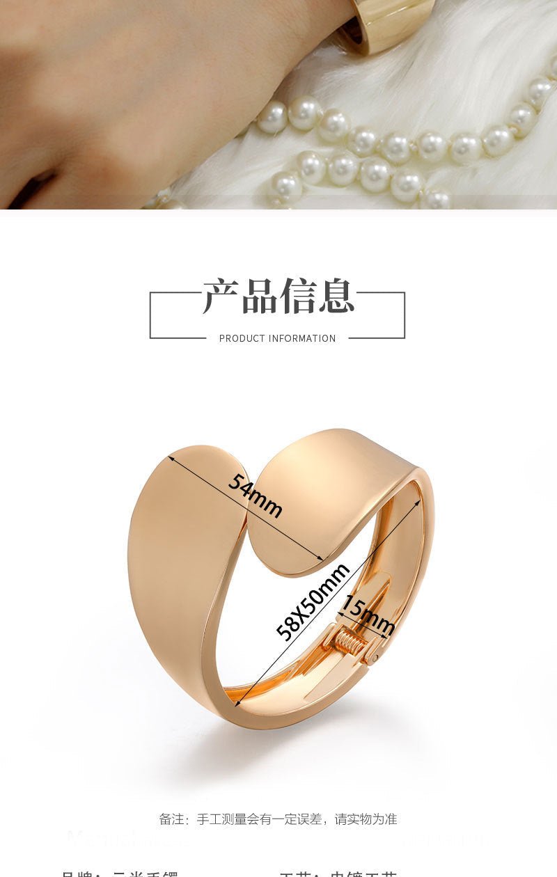 ACOOE 18K Large Glossy Gold Bracelet 09 - ACOOE