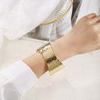 ACOOE 18K Large Glossy Gold Bracelet 17 - ACOOE