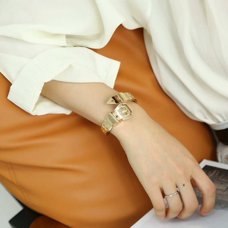 ACOOE 18K Large Glossy Gold Bracelet 26 - ACOOE