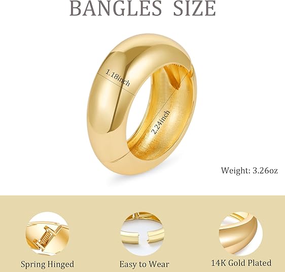 ACOOE Chunky Gold Bangle Bracelets 02 - ACOOE