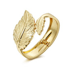 ACOOE Chunky Gold Bangle Leaf Bracelets 01 - ACOOE