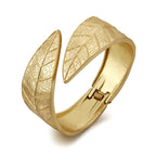 ACOOE Chunky Gold Bangle Leaf Bracelets 03 - ACOOE