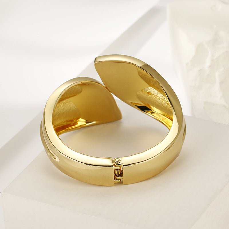 ACOOE Chunky Gold Bangle Leaf Bracelets 04 - ACOOE