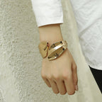ACOOE Chunky Gold Bangle Leaf Bracelets 04 - ACOOE