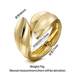 ACOOE Chunky Gold Bangle Leaf Bracelets 04 - ACOOE