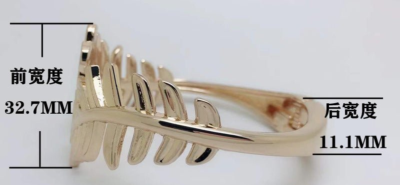 ACOOE Chunky Gold Bangle Leaf Bracelets for Women 02 - ACOOE