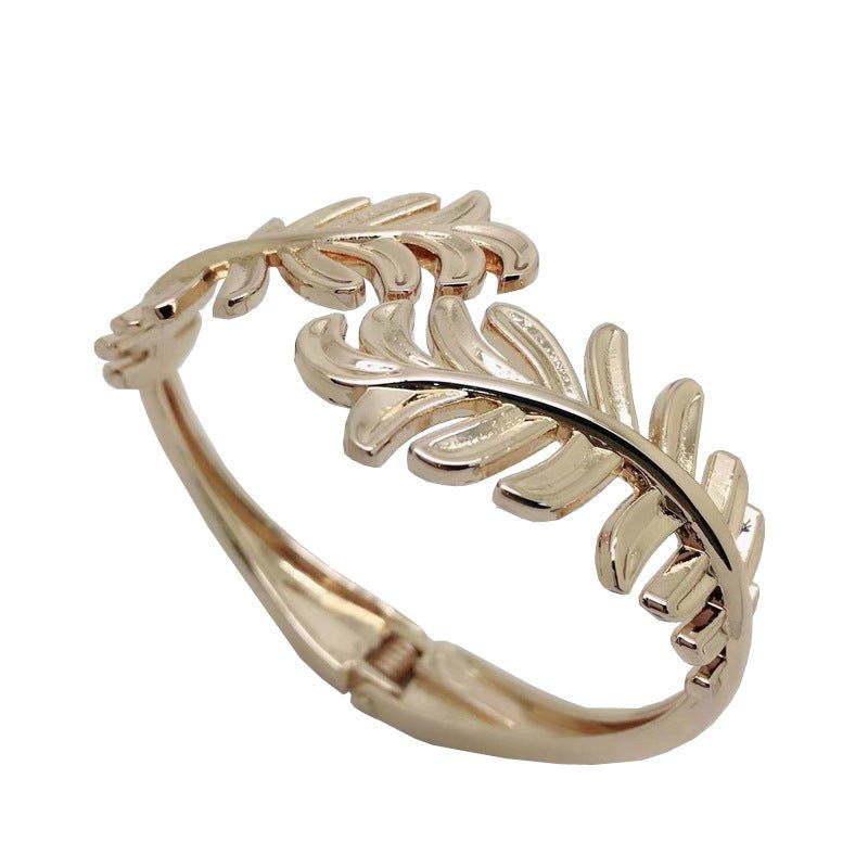 ACOOE Chunky Gold Bangle Leaf Bracelets for Women 02 - ACOOE