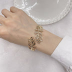 ACOOE Chunky Gold Bangle Leaf Bracelets for Women 02 - ACOOE