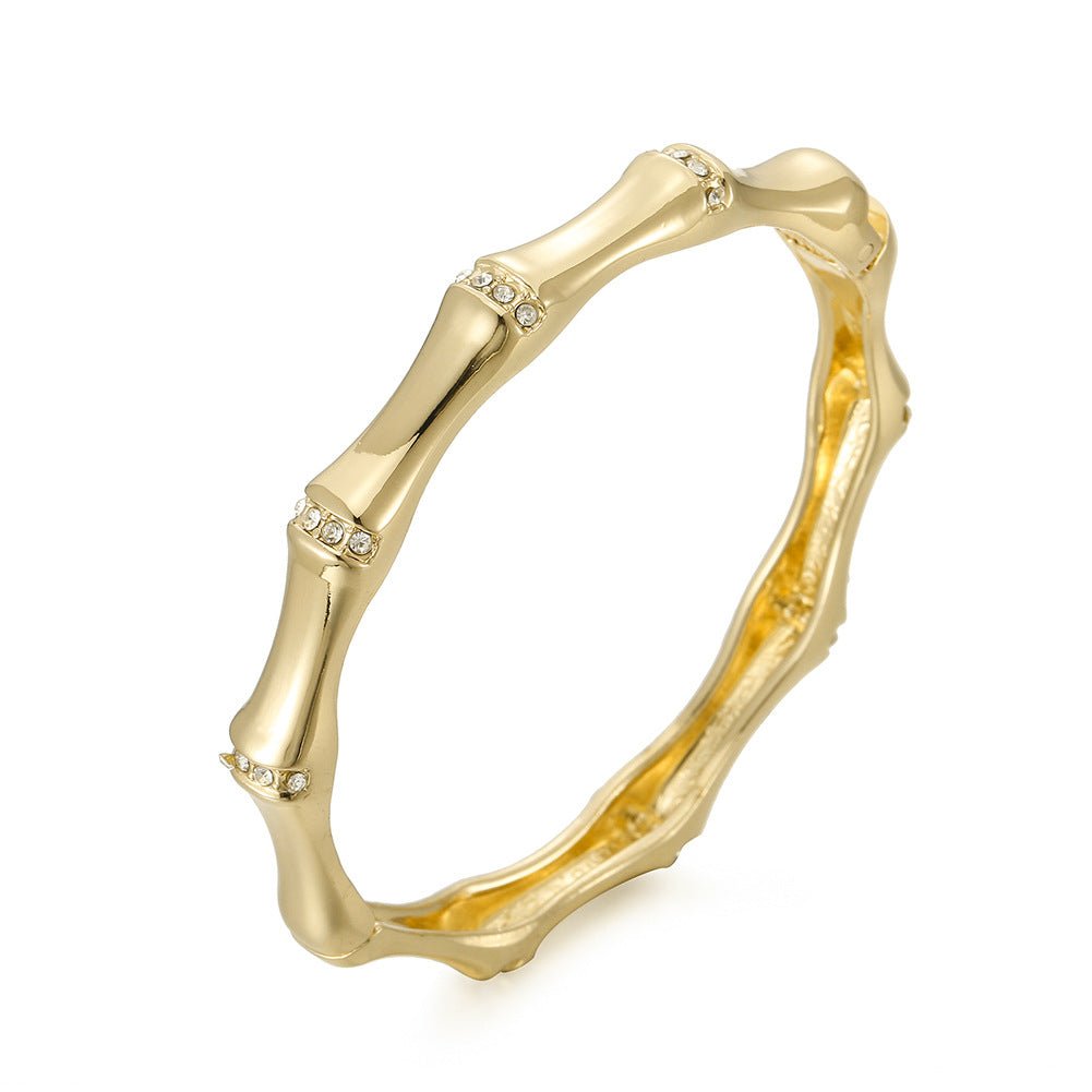 ACOOE Gold - Plated Bamboo Knot Diamond Bracelet 02 - ACOOE