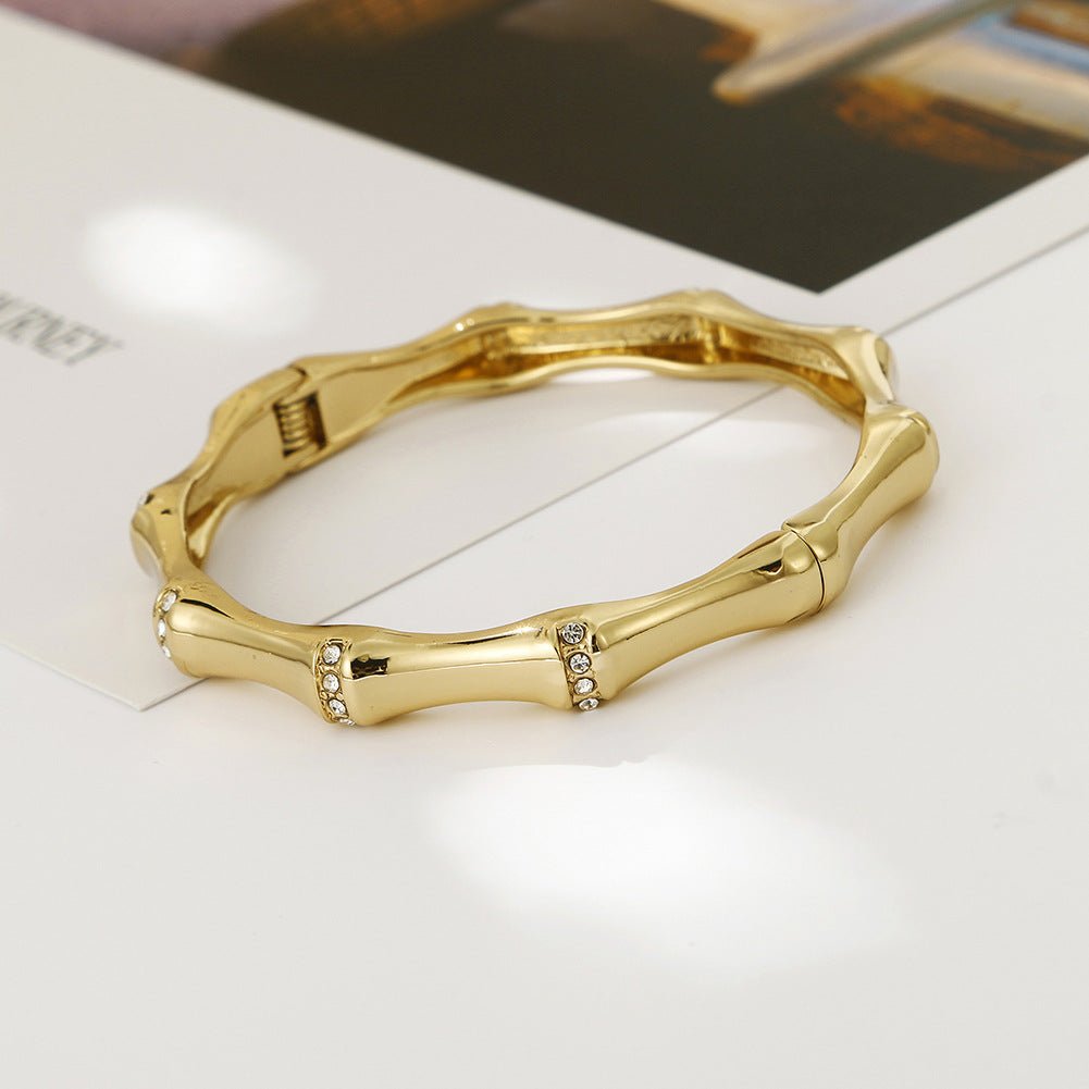 ACOOE Gold - Plated Bamboo Knot Diamond Bracelet 02 - ACOOE