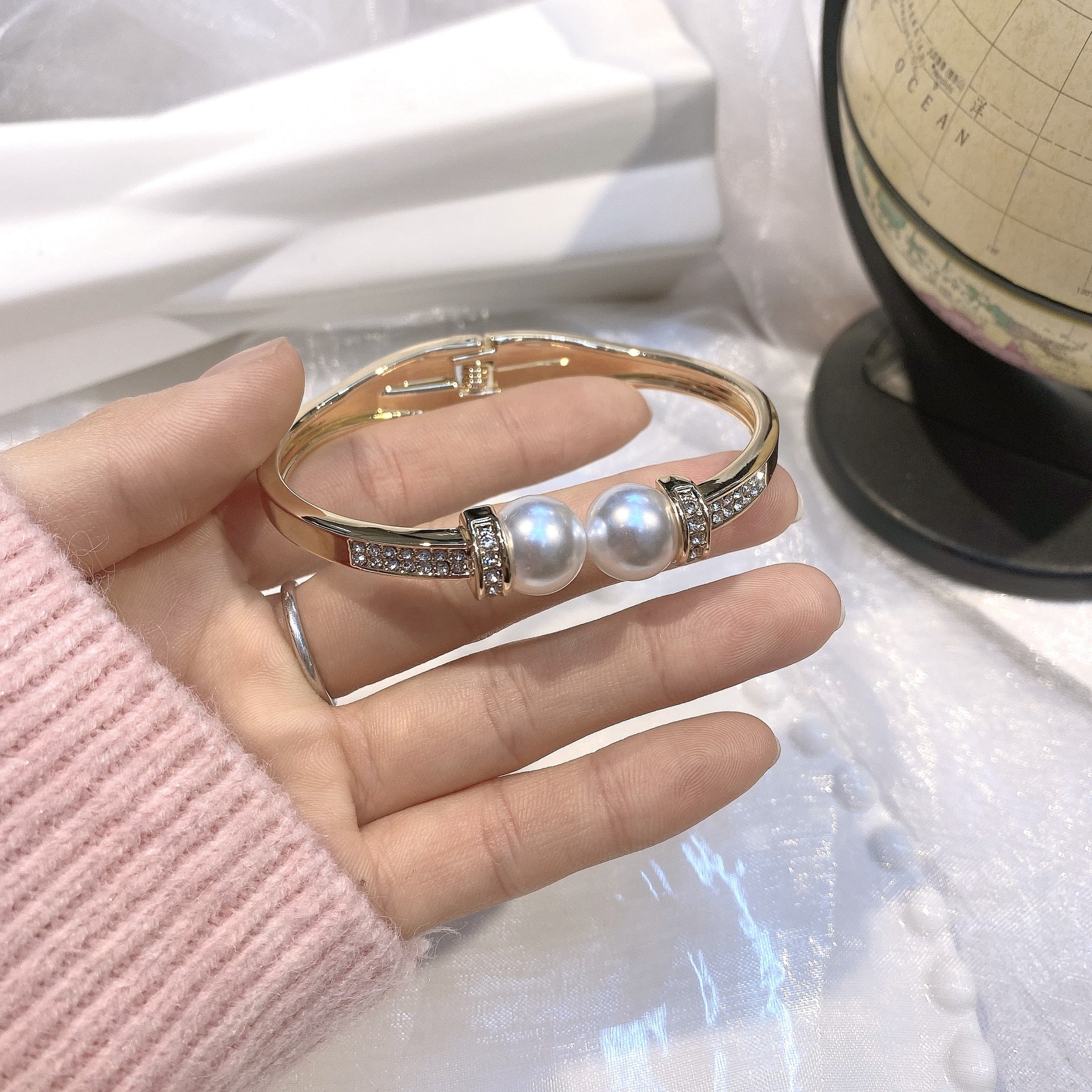 ACOOE Gold - Plated Pearl Bracelet Jewelry 04 - ACOOE