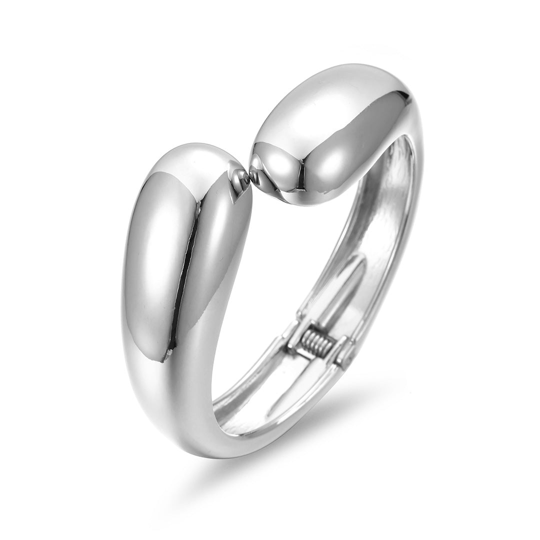 ACOOE Gold Polished Chunky Waterdrop Bangle 03 - ACOOE