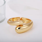 ACOOE Gold Polished Chunky Waterdrop Bangle 03 - ACOOE