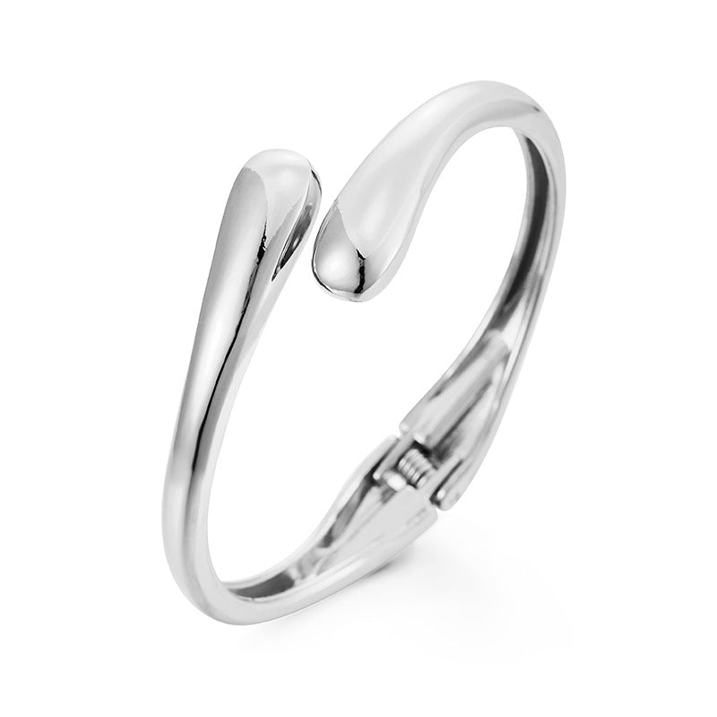 ACOOE Gold Polished Chunky Waterdrop Bangle 08 - ACOOE