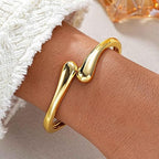 ACOOE Gold Polished Waterdrop Bangle 01 - ACOOE