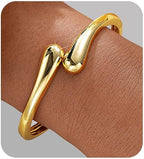 ACOOE Gold Polished Waterdrop Bangle 01 - ACOOE