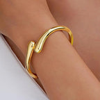 ACOOE Gold Polished Waterdrop Bangle 01 - ACOOE