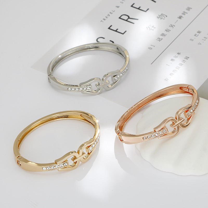 ACOOE Gold Titanium Steel Diamond Bracelet 01 - ACOOE