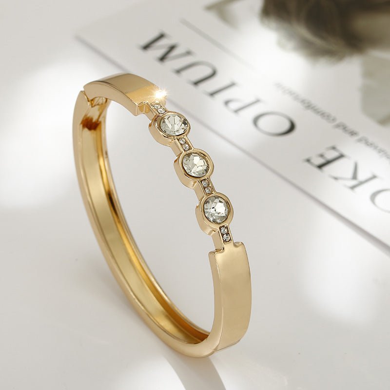 ACOOE Gold Titanium Steel Diamond Bracelet 06 - ACOOE