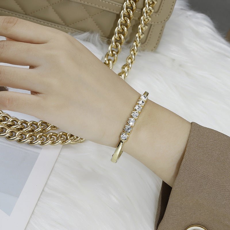 ACOOE Gold Titanium Steel Diamond Bracelet 08 - ACOOE