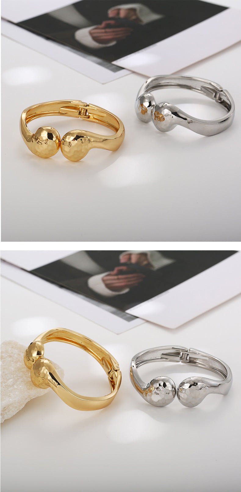 ACOOE Gold Waterdrop Bangle for Women 06 - ACOOE