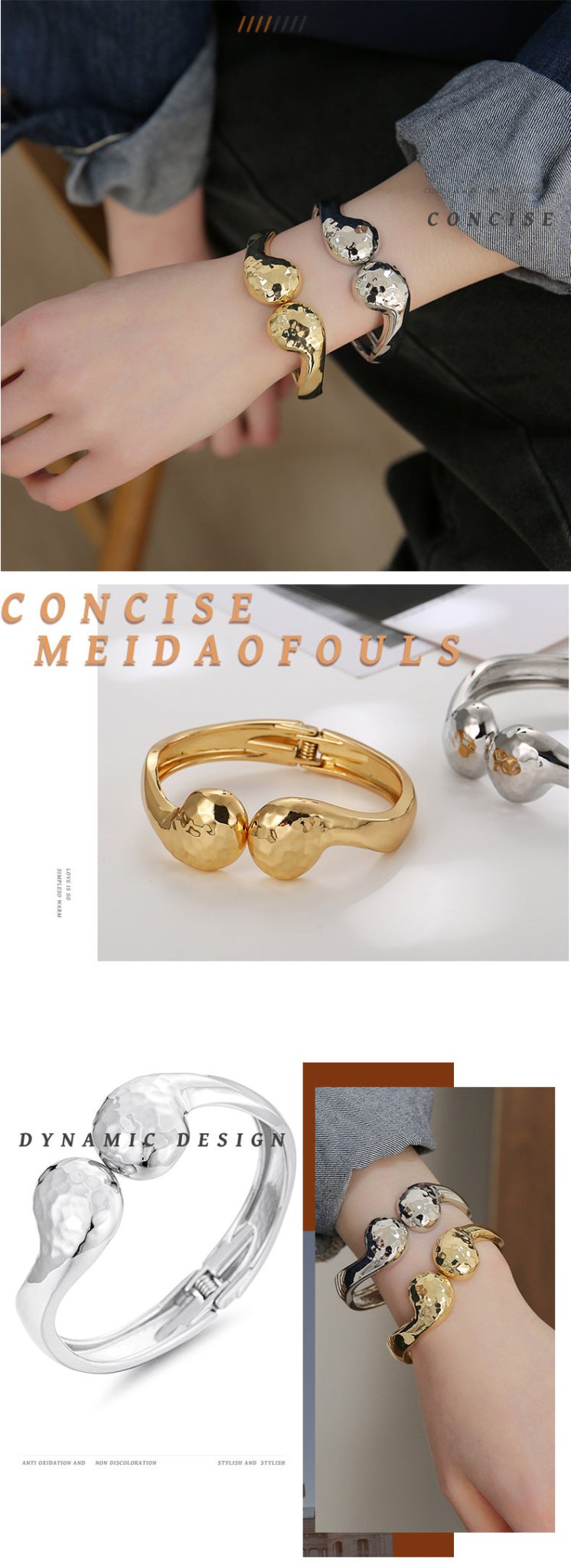 ACOOE Gold Waterdrop Bangle for Women 06 - ACOOE