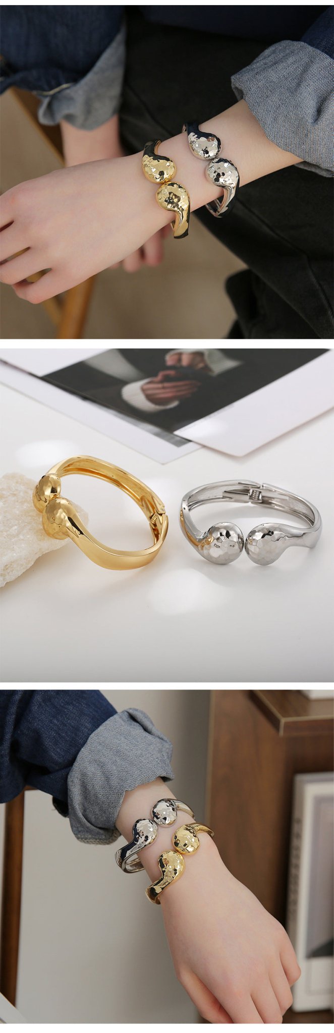 ACOOE Gold Waterdrop Bangle for Women 06 - ACOOE