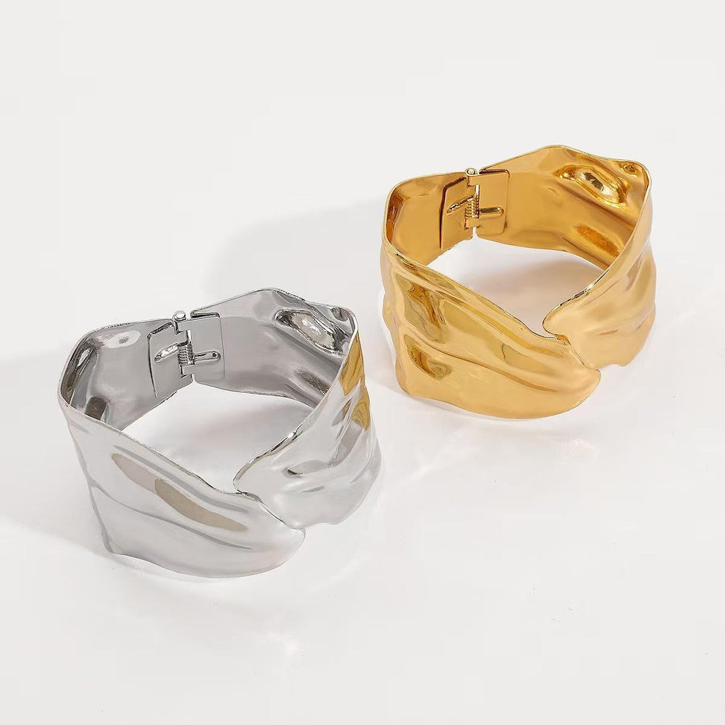 ACOOE Large Glossy Gold Bracelet for Women 21 - ACOOE